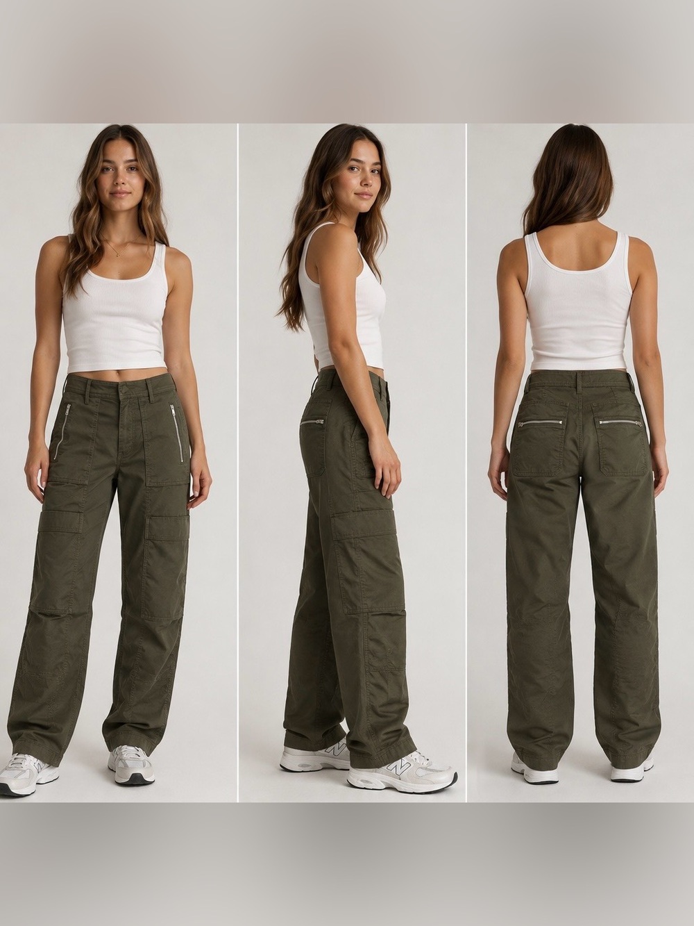 Abercrombie & Fitch cargo pants Olive Green utility straight leg size 24s